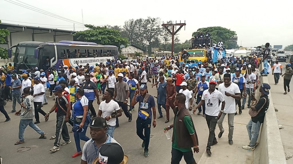 MC Oluomo Others Lead APC 5m Persons Rally For Tinubu Sanwo Olu In