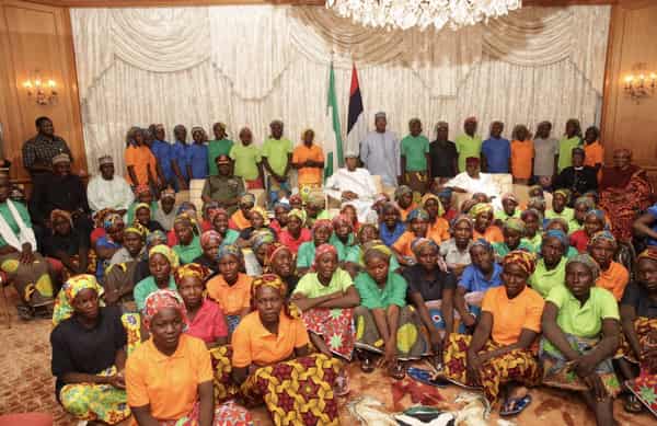 Chibok girls with Buhari