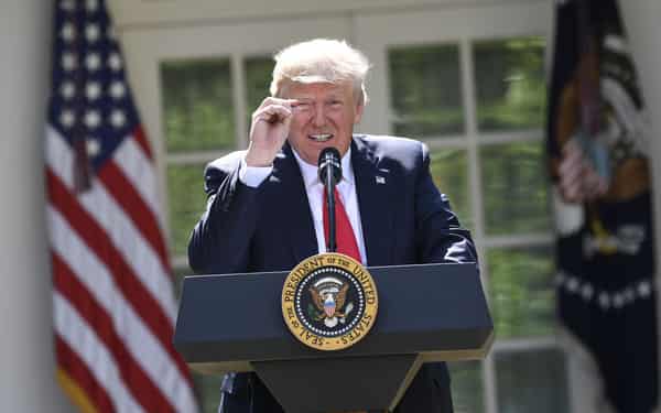 US President Donald Trump delivers a statement on the Paris Climate Agreement