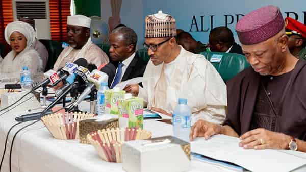 Buhari at the APC nec meeting