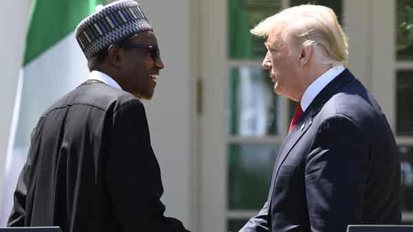 US President Donald Trump and Nigerian President Muhammadu Buhari hold a joint press conference