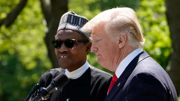 US President Donald Trump and Nigerian President Muhammadu Buhari hold a joint press conference