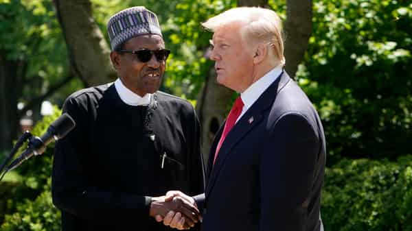US President Donald Trump and Nigerian President Muhammadu Buhari hold a joint press conference