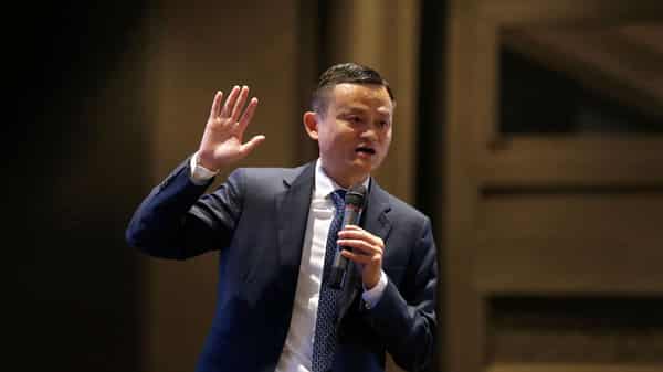 Jack Ma, founder of e-commerce giant Alibaba, talks during the MoU’s Signing Ceremony of “Smart Digital Hub and Digital Transformation Strategic Partnership” in a hotel at Bangkok