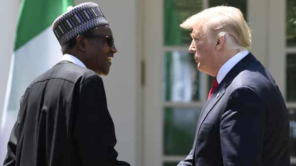US President Donald Trump and Nigerian President Muhammadu Buhari hold a joint press conference