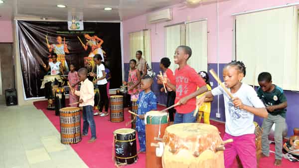 Children drum