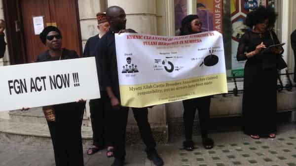 London protest against Plateau killings