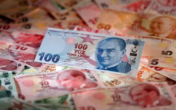 FILE PHOTO: Turkish Lira banknotes are seen in this picture illustration