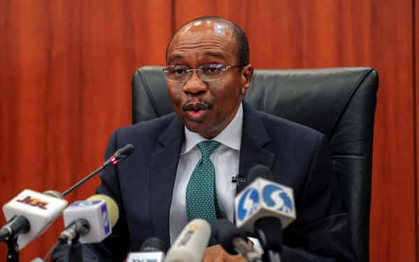 Central Bank Governor Godwin Emefiele speaks during the monthly Monetary Policy Committee meeting in Abuja