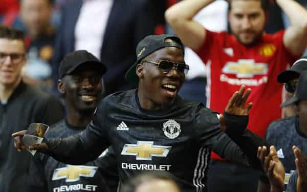 Mathias Pogba in the stands before the match