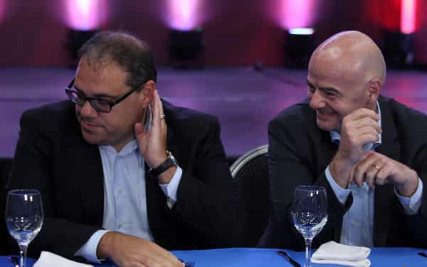 Infantino and Montagliani participate in a media conference in Santo Domingo