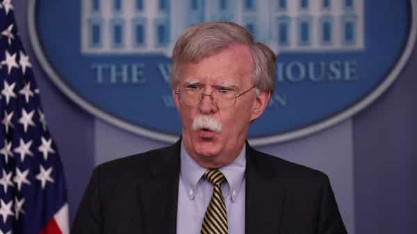 U.S. National Security Advisor Bolton answers questions during news conference in the White House briefing room in Washington