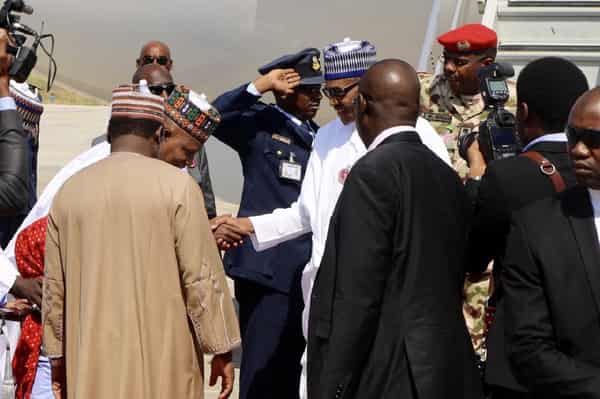 Nigeria’s President Muhammadu Buhari has arrived Maiduguri, the Borno State capital2