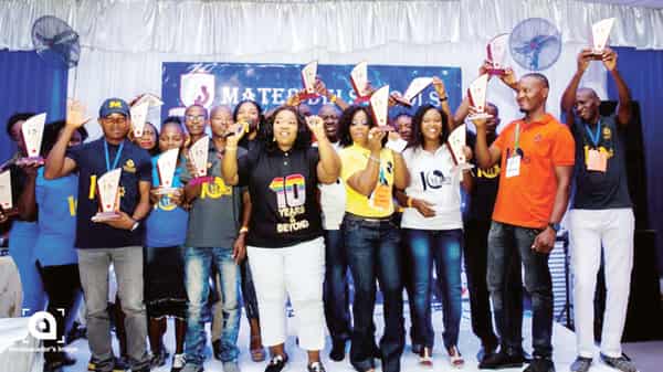 Mrs. Okorji and teachers displaying their awards(1)