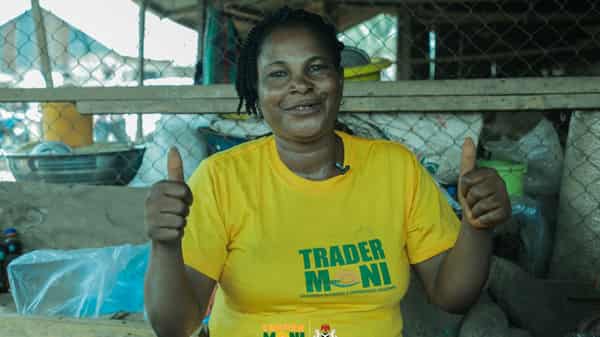 Excited Tradermoni Beneficiary at Markudi Main Market, Benue
