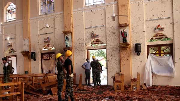 FILE PHOTO: A view of the damage at St. Sebastian Catholic Church in Negombo