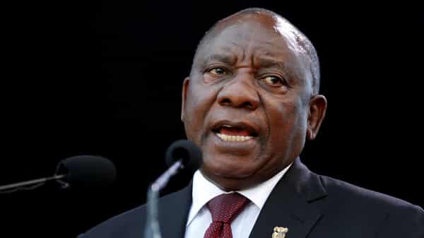 FILE PHOTO: Cyril Ramaphosa speaks after taking the oath of office at his inauguration as South African president at Loftus Versfeld stadium in Pretoria