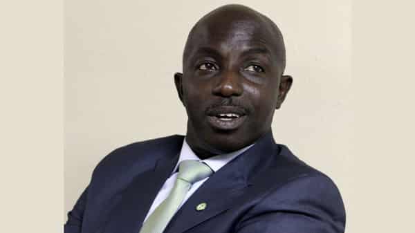 Nigerian former soccer player Siasia attends a news conference after a job interview at the NFF in the capital Abuja