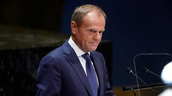 Donald Tusk, President of the European Council addresses the 74th session of the United Nations General Assembly at U.N. headquarters in New York City