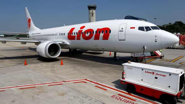 FILE PHOTO: A Lion Air Boeing 737 MAX 8 jet on the tarmac of Soekarno Hatta International airport near Jakarta