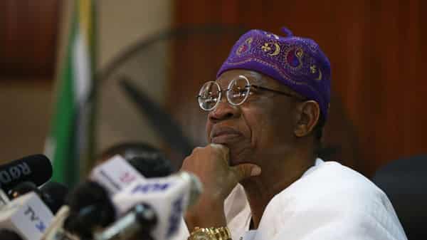 Minister of Information Lai Mohammed briefs the media on the town of Bama liberated from Boko Haram, during a news conference in Abuja
