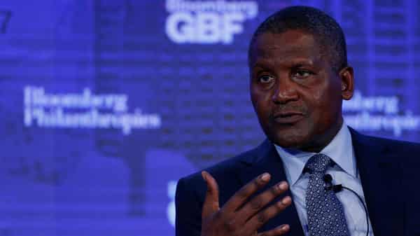 Chief Executive of Dangote Industries Limited Aliko Dangote speaks at the Bloomberg Global Business Forum in New York