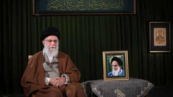 Iran’s Supreme Leader Ayatollah Ali Khamenei delivers a televised speech on the occasion of the Iranian New Year Nowruz, in Tehran