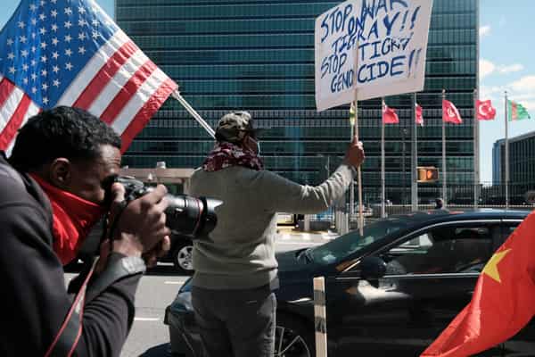 Activists Gather Outside United Nations To Protest Over Tigray Conflict