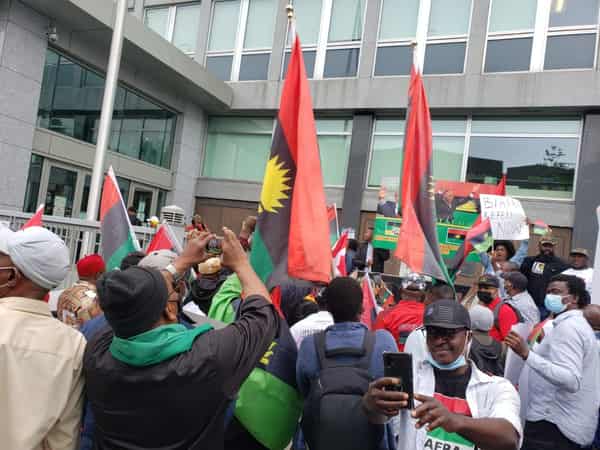 IPOB members protesting in Canada