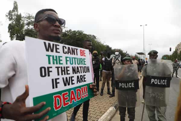 NIGERIA-DEMONSTRATION-POLICE