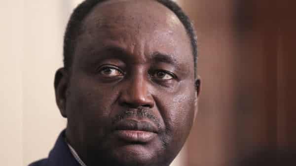 Central African president Francois Bozize looks on during a news conference at the presidential palace in Bangui
