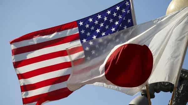 U.S. and Japan flags