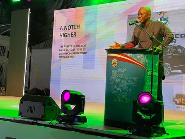 Executive Producer of the Headies Music Awards, Ayo Animashaun, delivering remarks the event