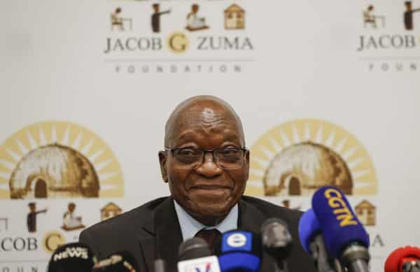 Former president Jacob Zuma addresses press conference