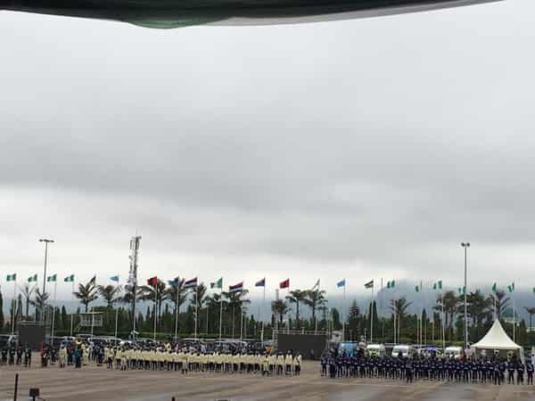 Ceremonial Parade formed and awaiting arrival of President -elect and Vice President-elect