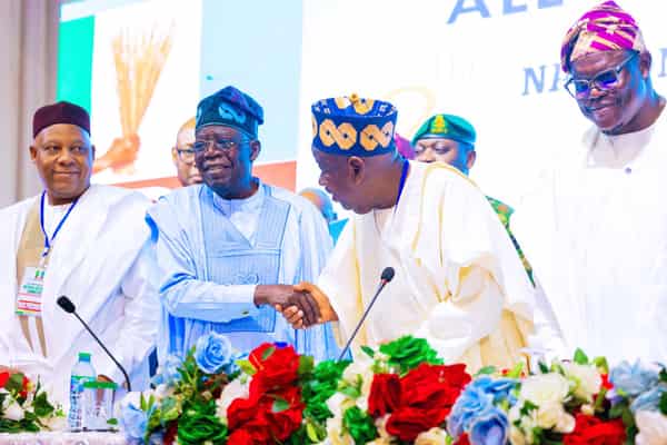 President Bola Tinubu and APC chairman Abdullahi Ganduje