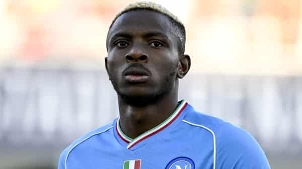 Victor Osimhen of SSC Napoli looks on during the Serie A football match between Bologna FC and SSC Napoli at Renato Dall’Ara