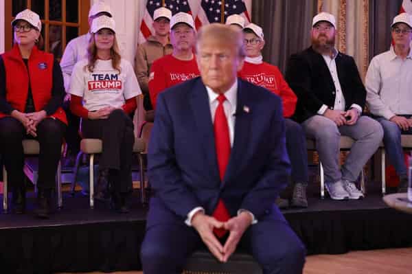 Former President Donald Trump Holds A Telerally In Iowa