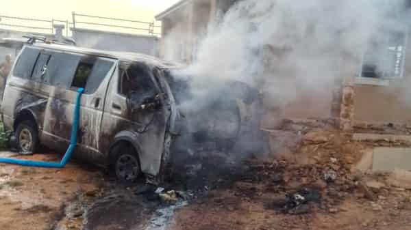 Burnt vehicle Enugu