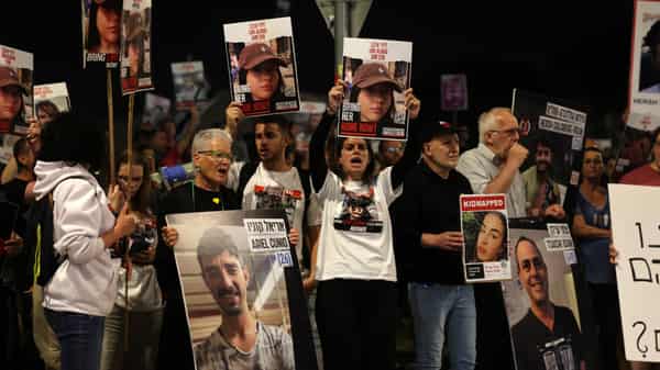 ISRAEL-PALESTINIAN-CONFLICT-HOSTAGES-PROTEST