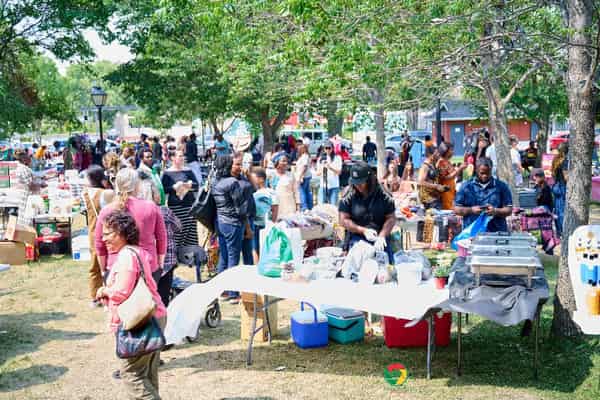 Participants at the Naija Market Day, in Brandon, Manitoba, Canada.
