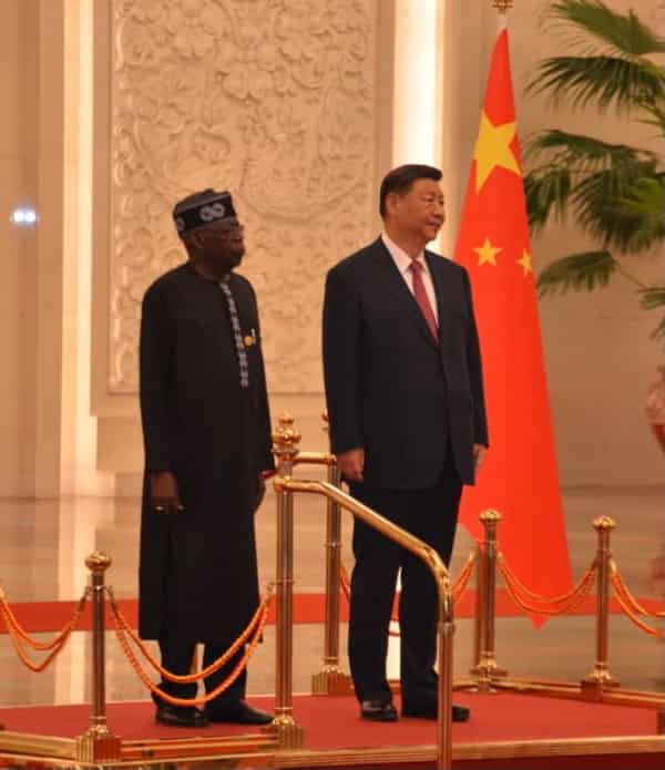 President Xi Jinping and Bola Ahmed Tinubu