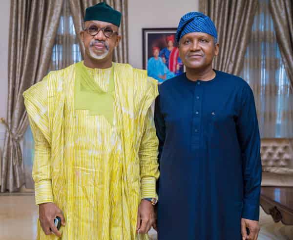 Dapo Abiodun (left) and Aliko Dangote