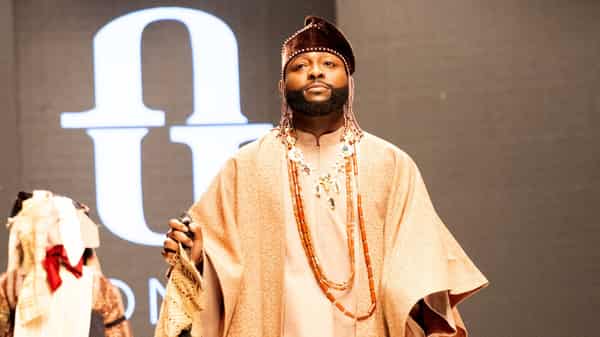 Davido at the Lagos Fashion Week Runway for Ugo Monye