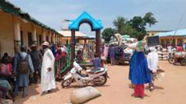 Market scene at the school premises