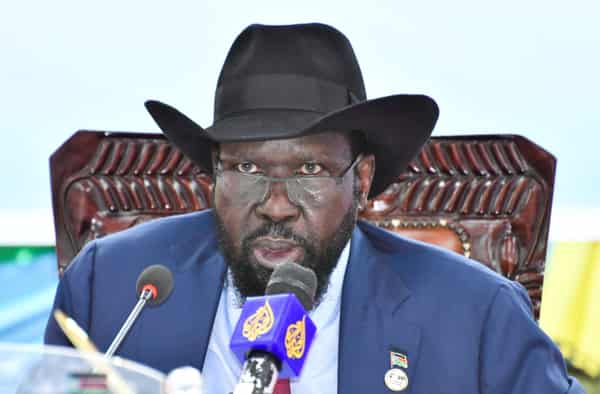 South Sudan’s President Salva Kiir addresses the opening session of parliament in Juba