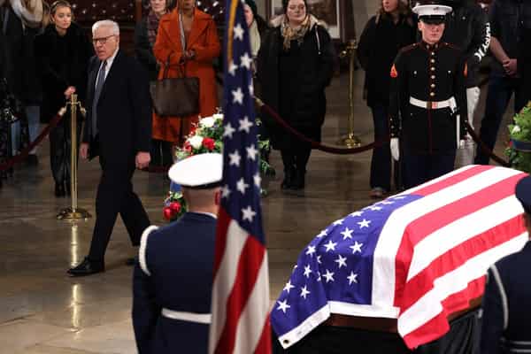 Former President Jimmy Carter Lies In State At The U.S. Capitol Building