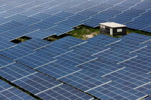 FILE PHOTO: Solar panels to produce renewable energy are seen at the Urbasolar photovoltaic park in Gardanne