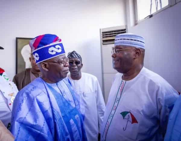 Tinubu and Atiku exchange pleasantries