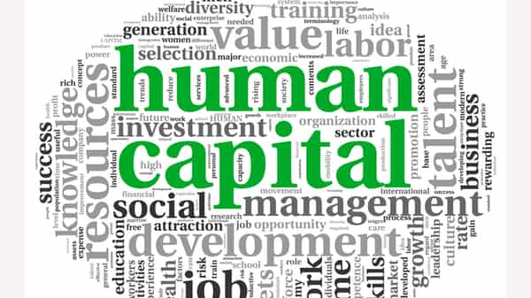 Human capital concept in tag cloud